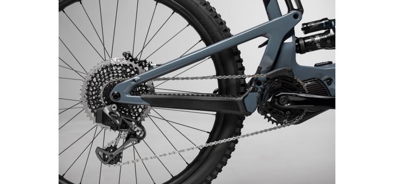 Der Antrieb eines Mountainbikes in Detailansicht.