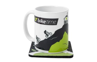 biketime Tasse mit Filzuntersetzer
