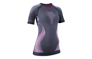 UYN Evolutyon UW Shirt Short_SL.Melange Lady  Anthracite Melange Raspberry Purple