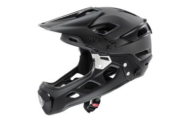 Uvex Jakkyl Hide 2.0 Fullface Helm mit abnehmbaren Kinnbügel, Black Matt