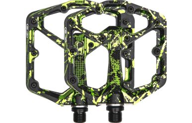 CrankBrothers Stamp 7 Flatpedal Splatter Limited Edition Black Lime Green