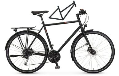 VSF fahrradmanufaktur T-100 Sport Shimano Alivio 27 Gang Disc, Ebony Matt, Trapez