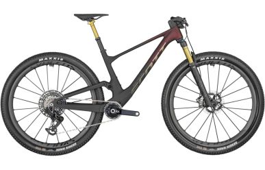 Scott Spark RC SL TR, SRAM XX SL Eagle AXS Transmission, Raw Carbon Candy Red Flakes Chrome