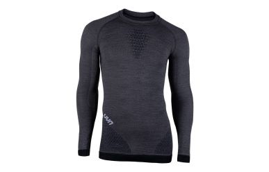 UYN Fusyon Merino Tenwool Unterwäsche Langarm TurtleNeck Man Grey York Avio White