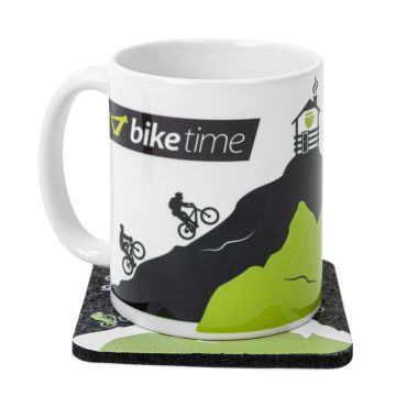 biketime Tasse mit Filzuntersetzer