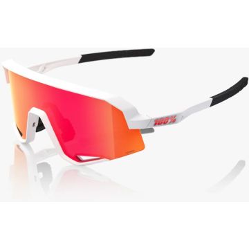 100% Slendale Brille, Matte White, Hiper Red Multilayer Mirror Lens
