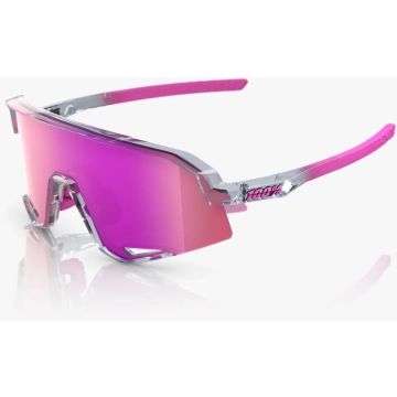 100% Slendale Brille, Polished Transclucent Grey, Purple Multilayer Mirror Lens