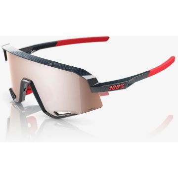 100% Slendale Brille, Gloss Carbon Fiber, Hiper Crimson Silver Mirror Lens