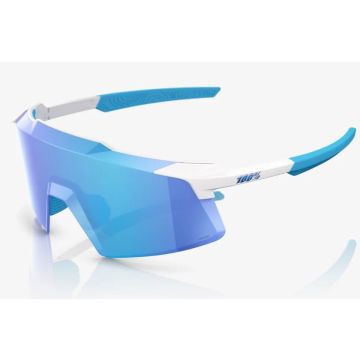 100% Aerocraft Brille, Matte White, Hiper Blue Mirror Lense
