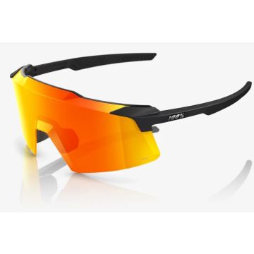 100% Aerocraft Brille, Soft Tact Black, Hiper Red Multilayer Mirror Lens