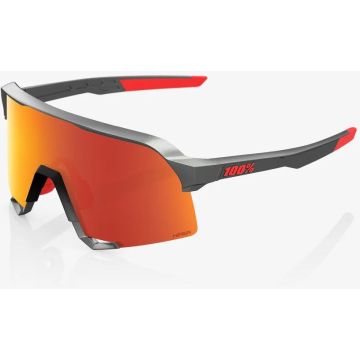 100% S3 Brille, Matte Gunmetal, Hiper Red Multilayer Mirror Lense