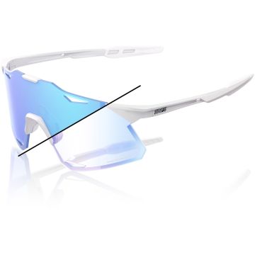 100% Hypercraft Bastille LE, Pearl White Glitter, Blue Mirror Photochromic Lens