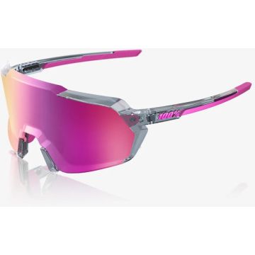 100% Korbin Brille, Polished Translucent Grey, Purple Multilayer Mirror Lens