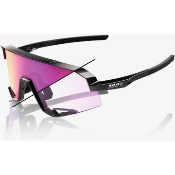 100% Slendale, Gloss Black, Purple Mirror Photochromic Lens