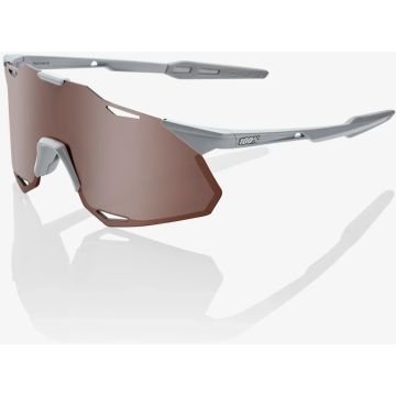 100% Hypercraft XS Brille, Matte Stone Grey, Hiper Crimson Silver Mirror Lens