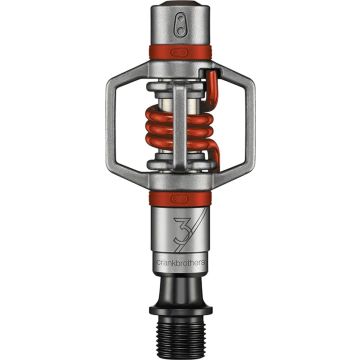 CrankBrothers Eggbeater 3 Pedale inkl. Premium Cleats, Silver Red
