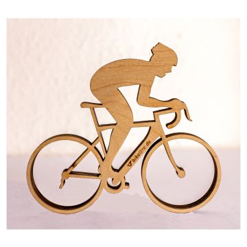 biketime BikerOnBike RennRad Holzfigur selbststehend B125mm x H110mm