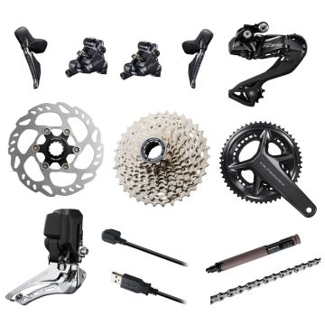 Shimano 105 DI2 Gruppe R7100, inkl. Bremsen, 2x12 / 50-34 / 172,5mm / 11-34