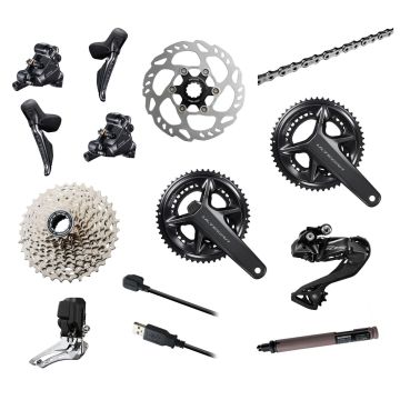 Shimano 105 DI2 Gruppe R7100, inkl. Bremsen, 2x12 / 50-34 / 175mm / 11-34