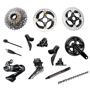 Shimano Dura Ace Di2 Gruppe R9270 mit Powermeter, inkl. Bremsen, 2x12 / 52-36 / 172,5mm / 11-30