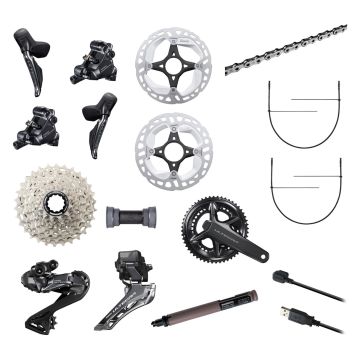 Shimano Ultegra DI2 Gruppe R8170 P mit Powermeter, inkl. Bremsen, 2x12 / 52-36 / 172,5mm / 11-34