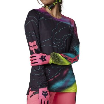 Fox Racing Flexair Lunar Langarm Jersey Women Black Pink