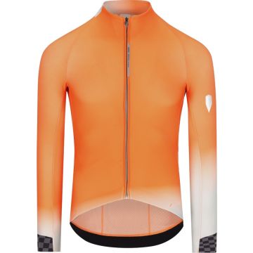 Q36.5 Gregarius Hybrid Collar Fade LS Jersey, Poppy Orange