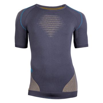 UYN Evolutyon Natex Unterhemd Kurzarm Melange Man Charcoal Gold Atlantic
