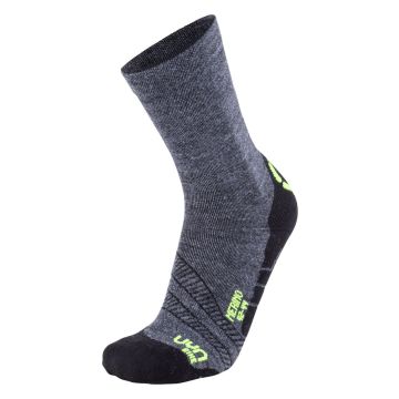 UYN Cycling Merino Man Socks Anthracite Yellow Fluo
