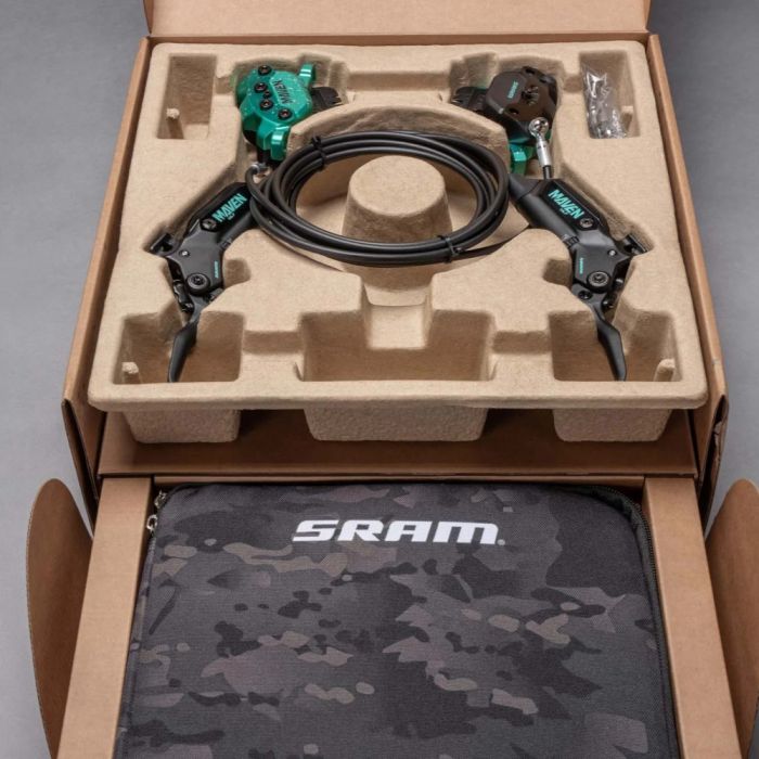 SRAM Maven Ultimate A1, 4 Kolben Bremse, Expert Kit, Black Teal Splatter Bild 4