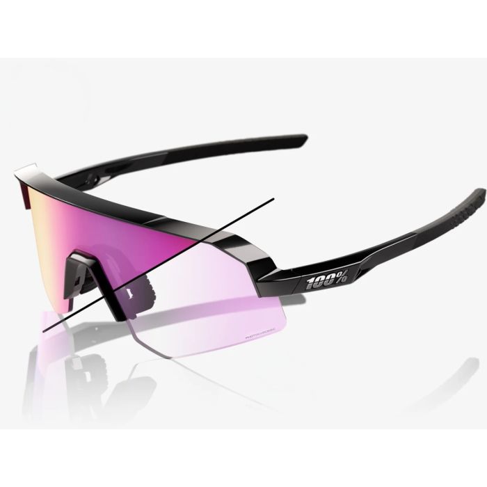 100% Slendale SL, Gloss Black, Purple Mirror Photochromic Lens Bild 1
