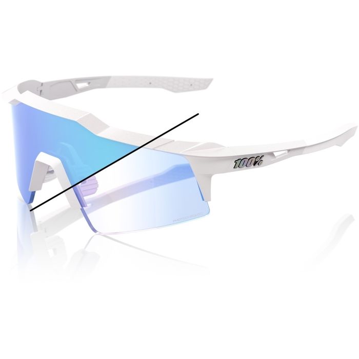 100% Speedcraft SL Bastille, Perl White Glitter, Blue Mirror Photochromic Lens Bild 1