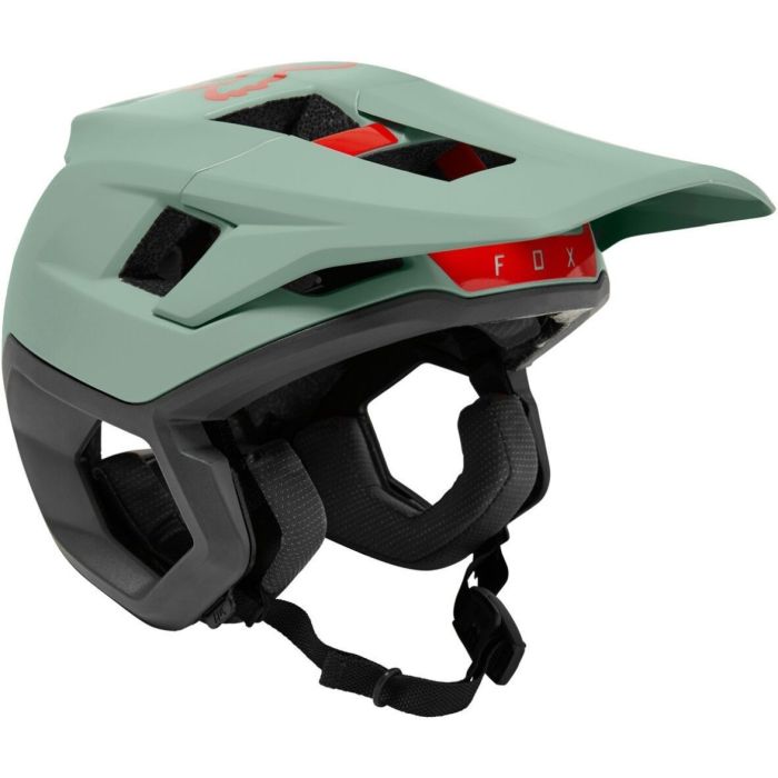 Fox Racing Dropframe Pro Dvide Helm Eucalyptus Bild 1 Fox Racing Dropframe Pro Dvide Helm Eucalyptus Bild 1