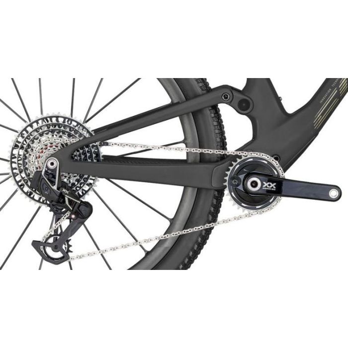 Scott Spark RC SL TR, SRAM XX SL Eagle AXS Transmission, Raw Carbon Candy Red Flakes Chrome Bild 2