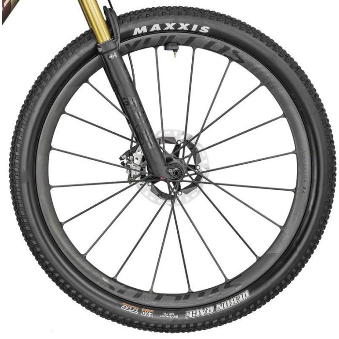 Scott Spark RC SL TR, SRAM XX SL Eagle AXS Transmission, Raw Carbon Candy Red Flakes Chrome Bild 3