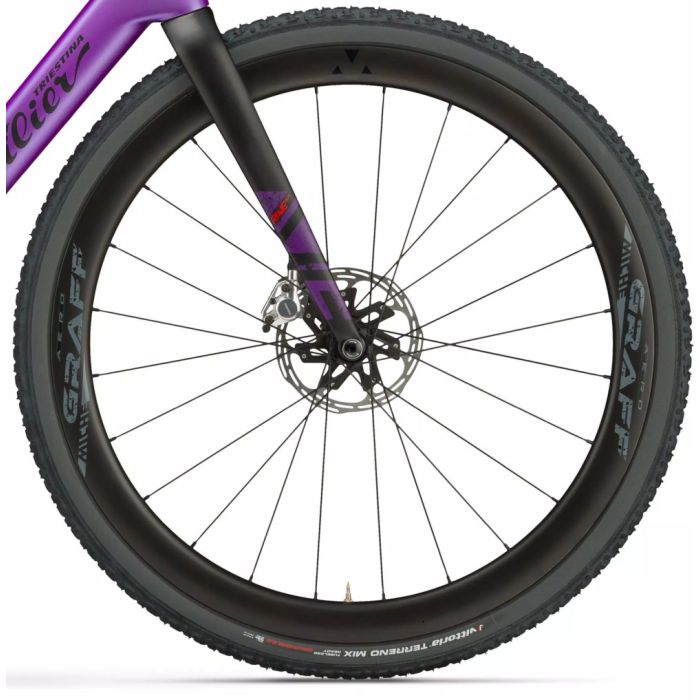 Wilier Rave SLR Sram Force AXS 1x12, Miche Graff Aero 42 Carbon Wheels, Purple Black Matt Bild 3